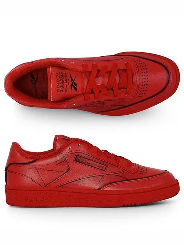 Reebok Club C Leather Low Top Sneakers Red - MAISON MARGIELA - BALAAN.