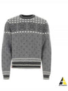 Snowflake Fair Isle Wool Knit Top Grey - THOM BROWNE - BALAAN 2