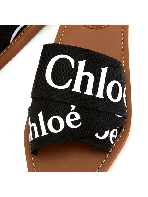 Woody Logo Canvas Strap Flat Mule Black - CHLOE - BALAAN 5