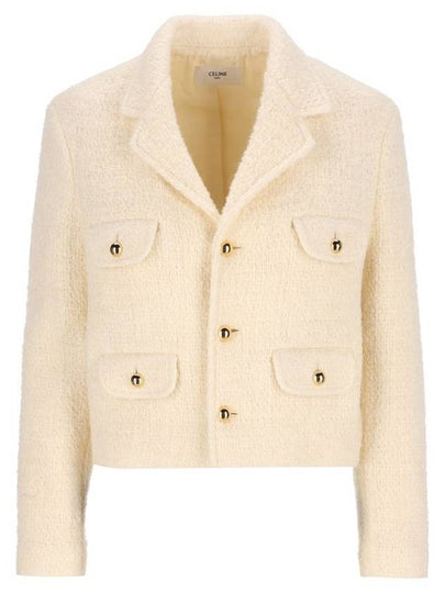 Chasseur Mohair Wool Tweed Jacket Vanilla - CELINE - BALAAN 2