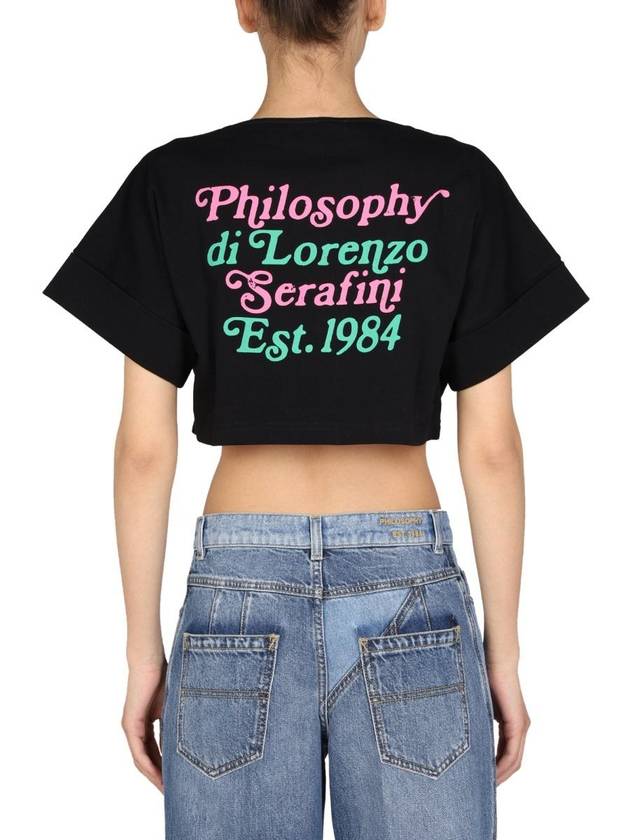 Philosophy Di Lorenzo Serafini Cropped Logo Print T-Shirt - PHILOSOPHY DI LORENZO SERAFINI - BALAAN 3