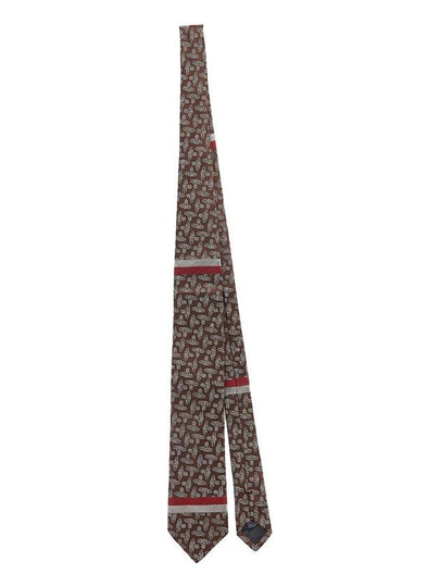 All Over Logo Silk Jacquard Tie Brown - VIVIENNE WESTWOOD - BALAAN 2