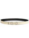 Gamma Buckle Reversible Leather Strap 24mm Belt Ivory - HERMES - BALAAN 2