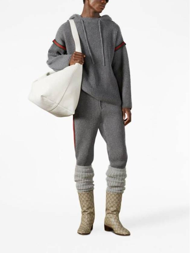 Wool Cashmere Hoodie Grey - GUCCI - BALAAN 6