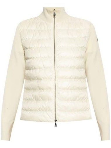 Logo Patch Padded Cardigan Cream - MONCLER - BALAAN 1