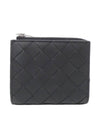 Intrecciato Bifold Calfskin Half Wallet Black - BOTTEGA VENETA - BALAAN 1