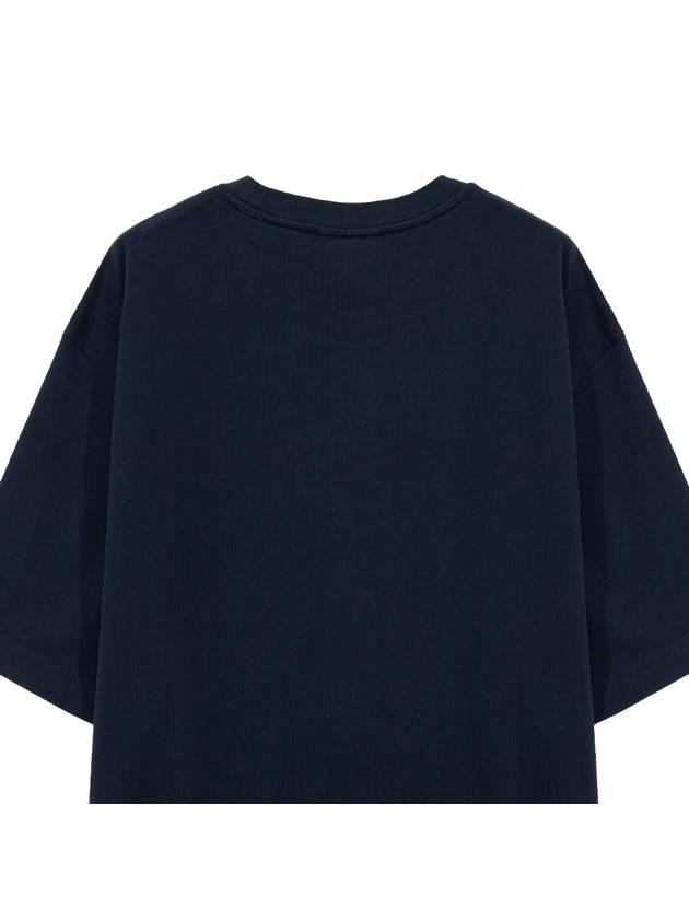 Cotton Short Sleeve T-Shirt Blue - MAISON KITSUNE - BALAAN 7