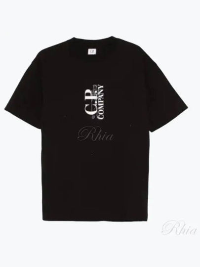 Logo Short Sleeve T-Shirt Black - CP COMPANY - BALAAN 2