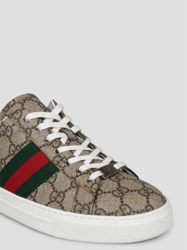 Ace GG Supreme Low Top Sneakers Beige - GUCCI - BALAAN 4