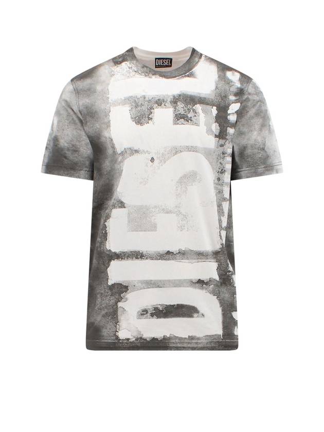 T Just G12 Logo Cotton Short Sleeve T-Shirt Grey - DIESEL - BALAAN 1