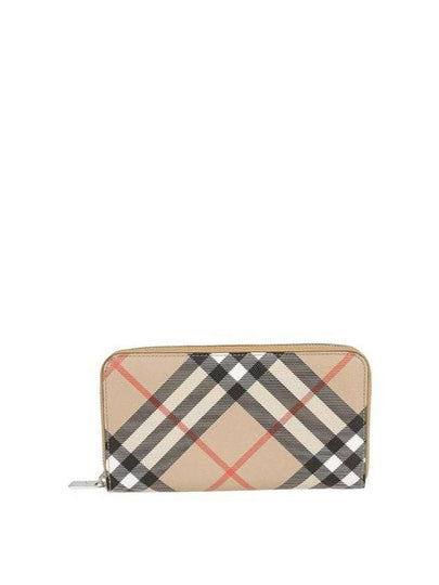 Check Zip Around Long Wallet Sand - BURBERRY - BALAAN 2