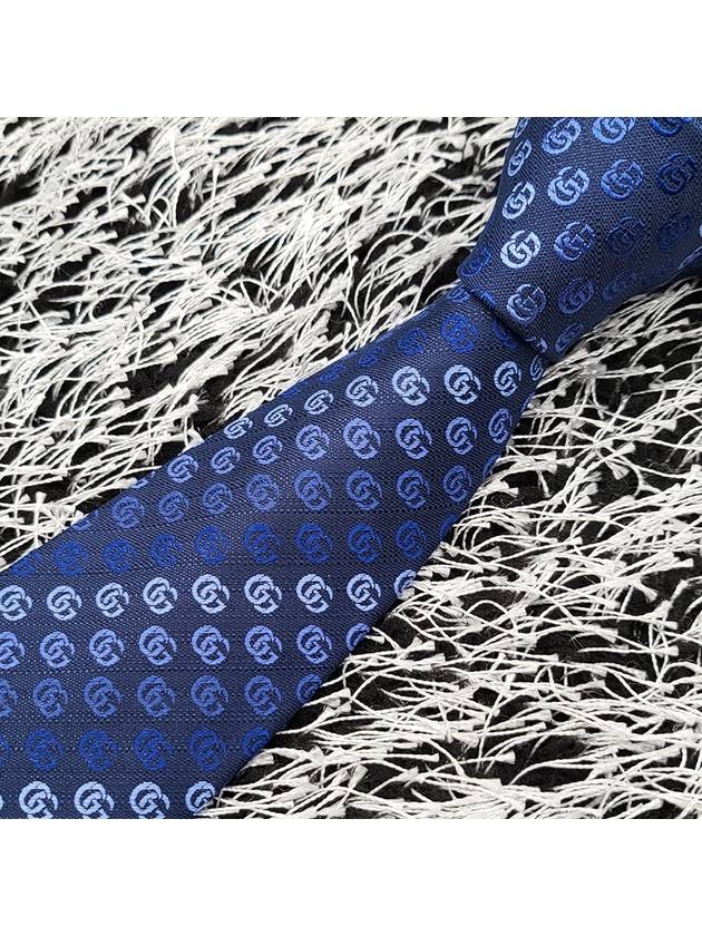 GG Logo Pattern Tie Blue - GUCCI - BALAAN 5