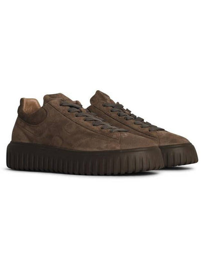 Hogan 'H Stripes' Brown Leather Sneakers - HOGAN - BALAAN 2