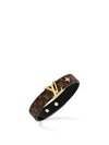 LV Iconic Leather Bracelet Gold Brown - LOUIS VUITTON - BALAAN 3