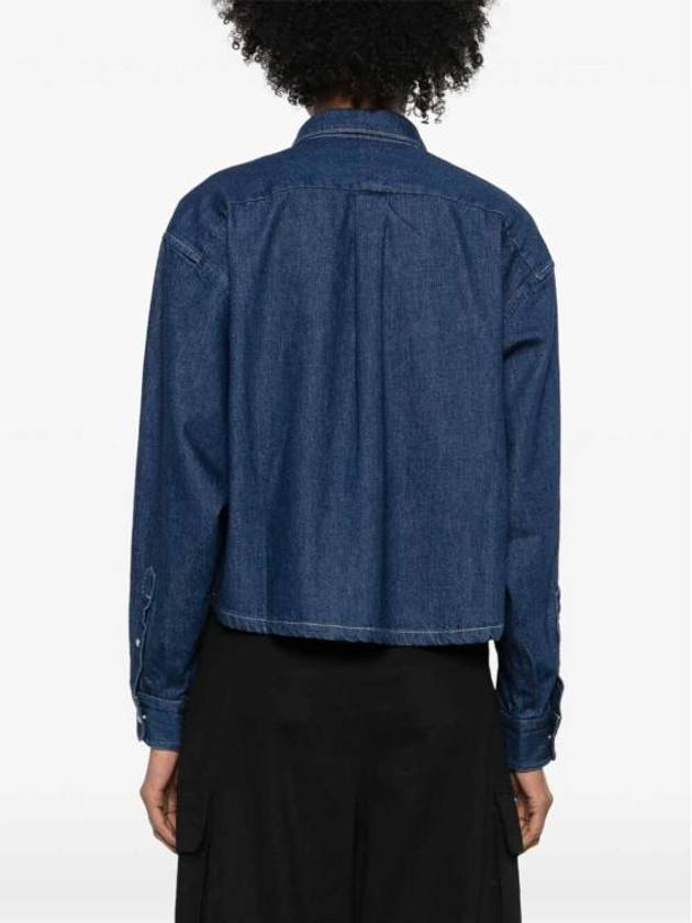 Samantha Cropped Overshirt Dark Blue - A.P.C. - BALAAN 4