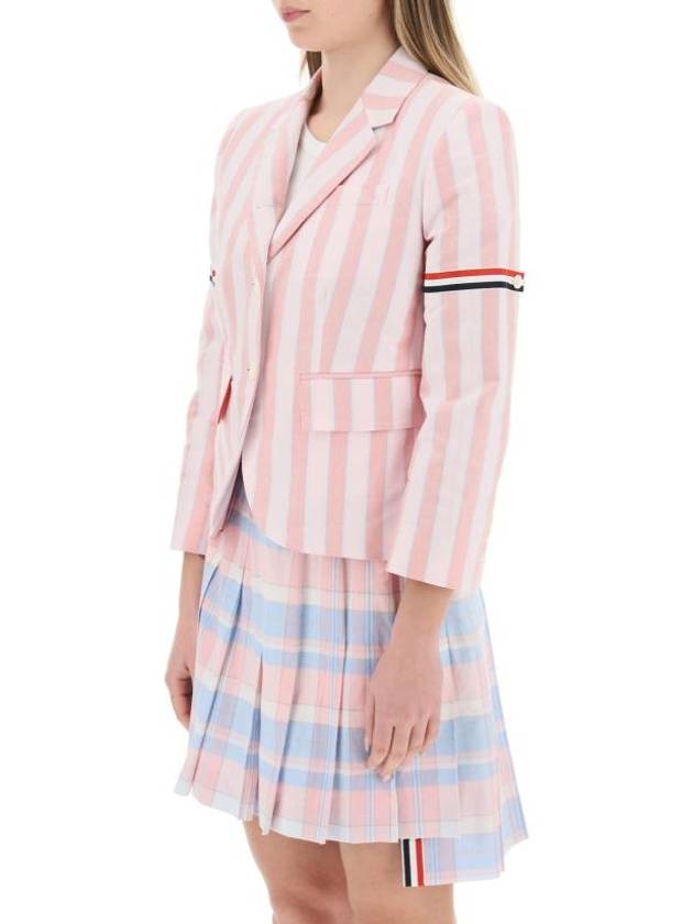 High Armhole RWB Arm Banding Striped Jacket Pink - THOM BROWNE - BALAAN 5