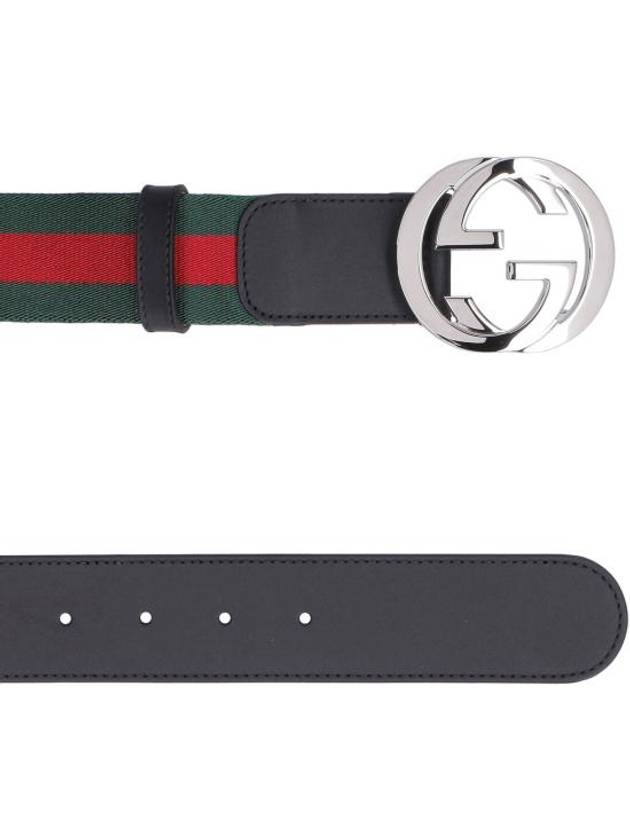 Interlocking G Buckle Web Belt Green - GUCCI - BALAAN 4