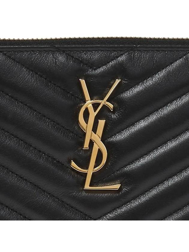 Matelasse Monogram Logo Strap Clutch Bag Black - SAINT LAURENT - BALAAN 5