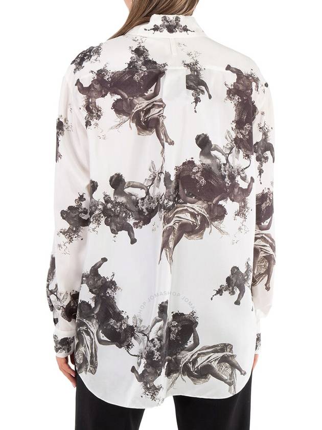 angel print long sleeve blouse white black - BURBERRY - BALAAN 4