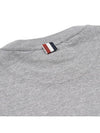 4-Bar Striped Cotton Short Sleeve T-Shirt Light Grey - THOM BROWNE - BALAAN 7