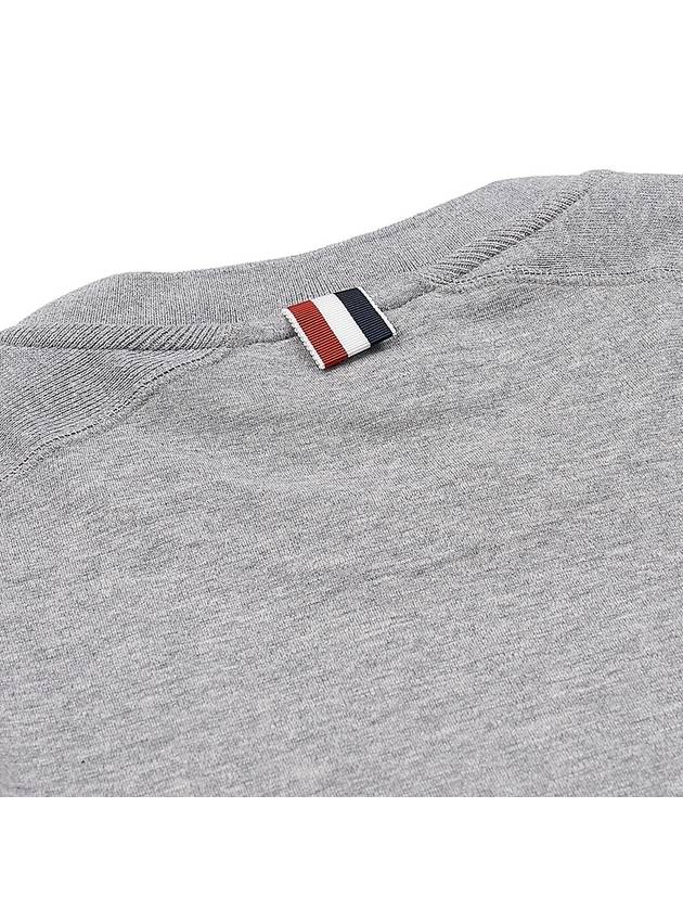 4-Bar Striped Cotton Short Sleeve T-Shirt Light Grey - THOM BROWNE - BALAAN 7