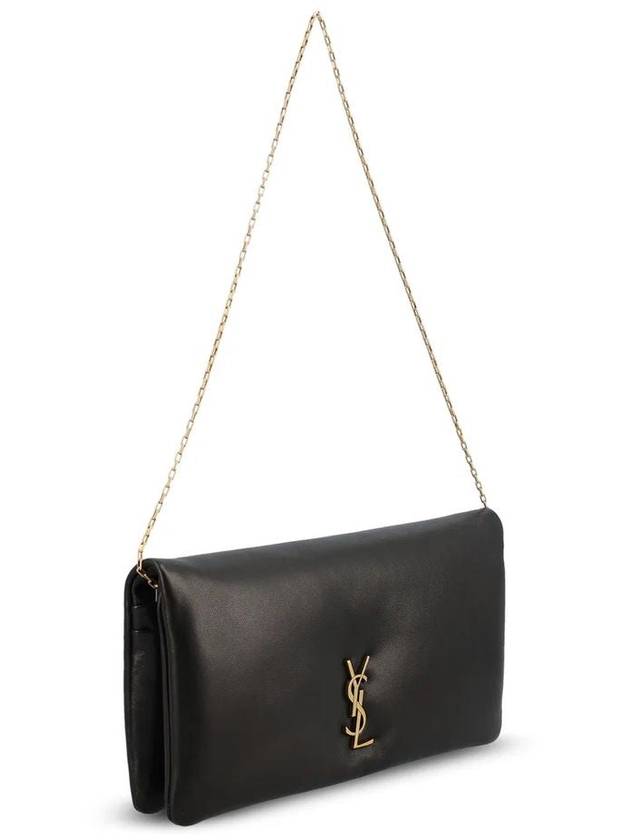 Calypso Lambskin Mini Shoulder Bag Black - SAINT LAURENT - BALAAN 4