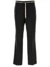 Pleated Detail Drawstring Wool Straight Pants black - MARNI - BALAAN 2