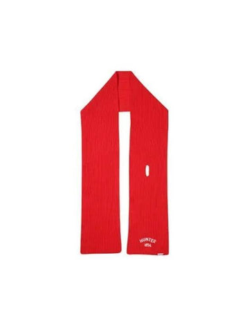 UNISEX Rib Knit Cashmere Scarf Red HBW0001CNZRED - HUNTER - BALAAN 1