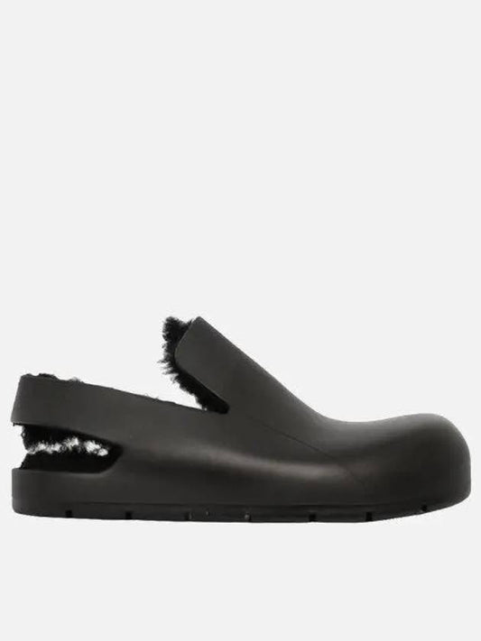 Shearling Puddle Sandals Black - BOTTEGA VENETA - BALAAN 2