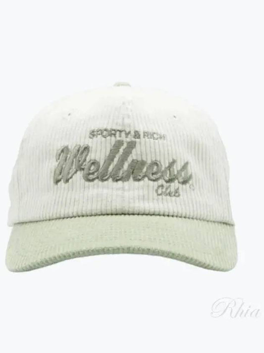 24 Draft Corduroy Hat White Sage AC039S412DW Cap - SPORTY & RICH - BALAAN 1