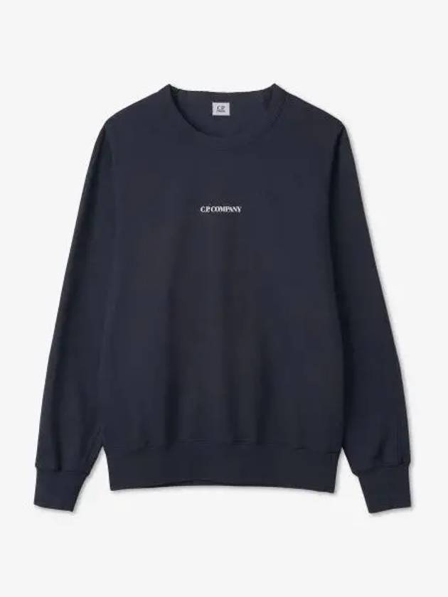 Light Fleece Logo Sweatshirt Navy - CP COMPANY - BALAAN 2