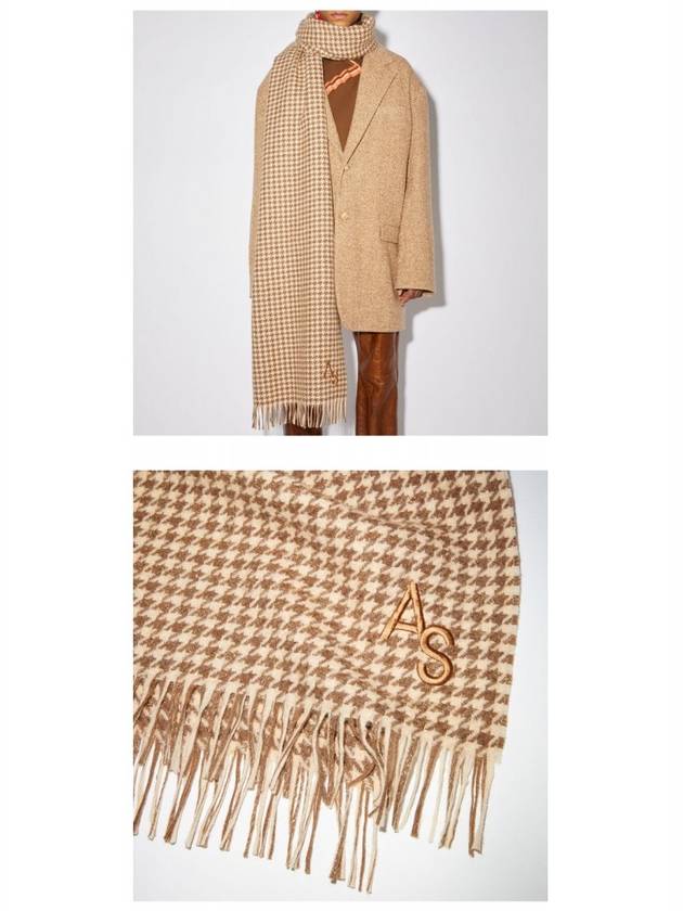 CA0140 AF4 Houndstooth Scarf Beige Brown Scarf TJ - ACNE STUDIOS - BALAAN 5