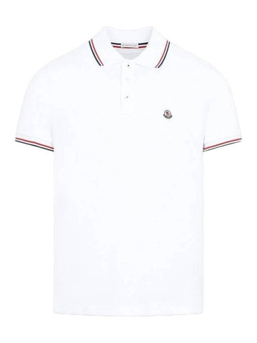 Logo Patch Cotton PK Shirt White - MONCLER - BALAAN 1