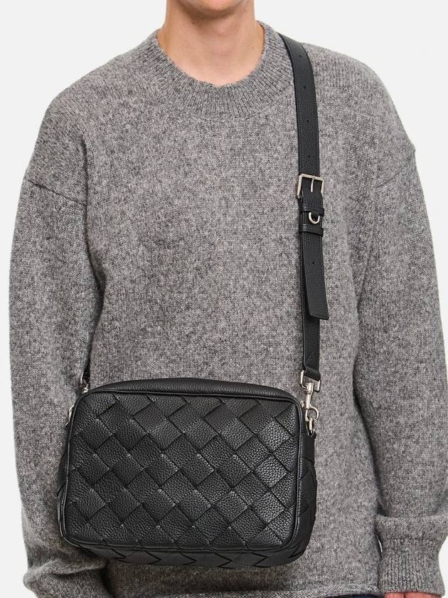 Medium Intrecciato Camera Cross Bag Black - BOTTEGA VENETA - BALAAN 3