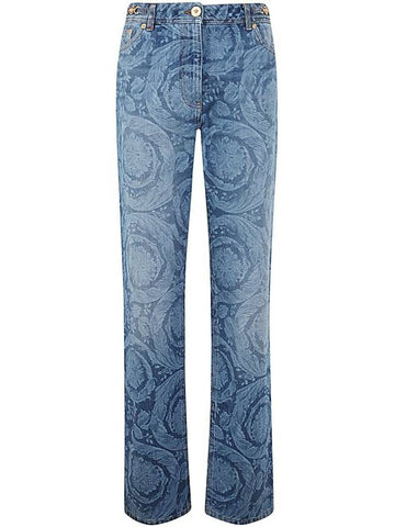 Versace Pant Denim Laser Stone Wash Baroque Series Denim Fabric With Special Treatment Clothing - VERSACE - BALAAN 1