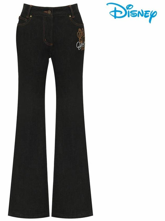 Women s Artwork Stitched Bootcut Black Brushed Jeans Denim Pants DN3LPJ012 - DISNEY GOLF - BALAAN 2