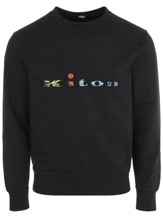 UMK0300 BLACK Multicolor logo embroidery sweatshirt - KITON - BALAAN 2