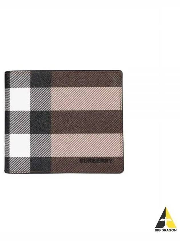 Check Leather International Bifold Wallet Dark Birch Brown - BURBERRY - BALAAN 2