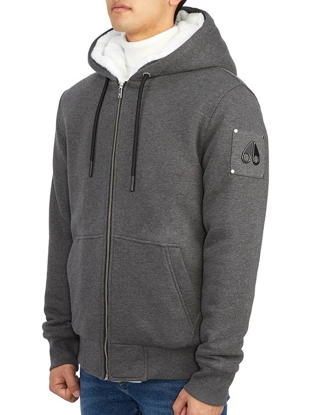 Classic Bunny Zip Up Hoodie White Lining Charcoal - MOOSE KNUCKLES - BALAAN 4