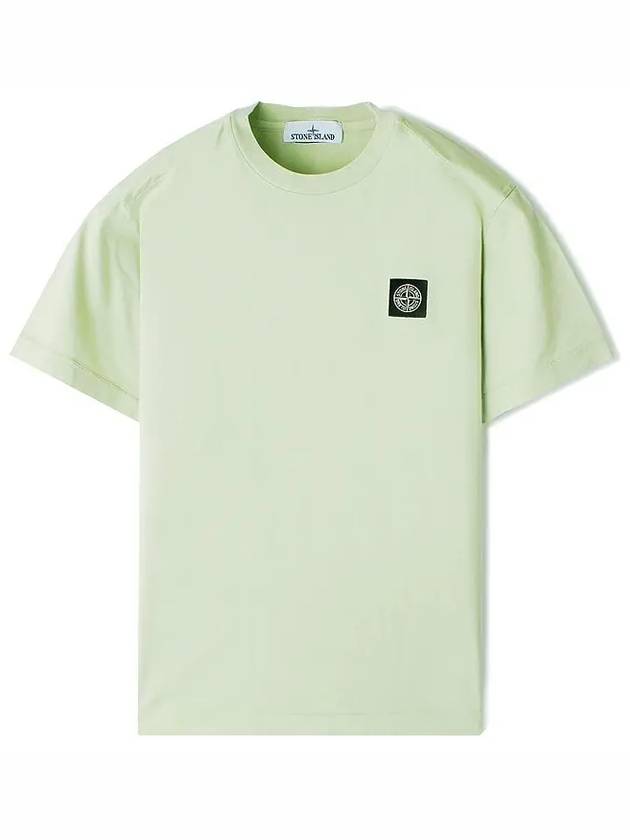 Logo Patch Short Sleeves T-Shirt Pistachio Green - STONE ISLAND - BALAAN 2