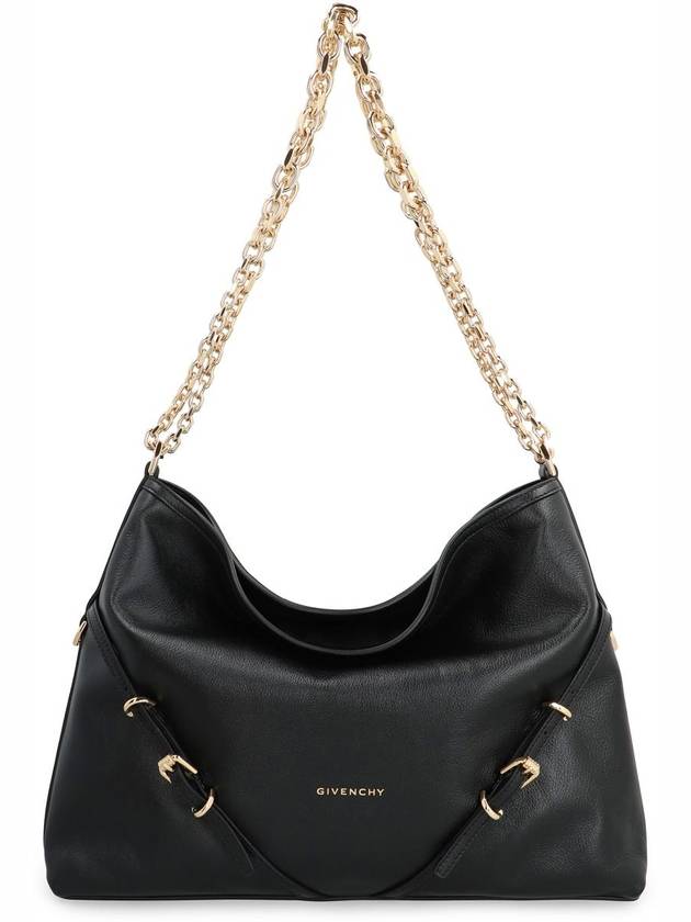 Voyou Chain Leather Shoulder Bag Black - GIVENCHY - BALAAN 3