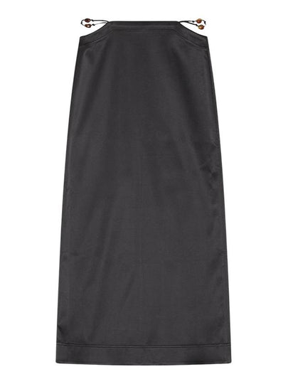 Double Satin Maxi H-Line Skirt Black - GANNI - BALAAN 2