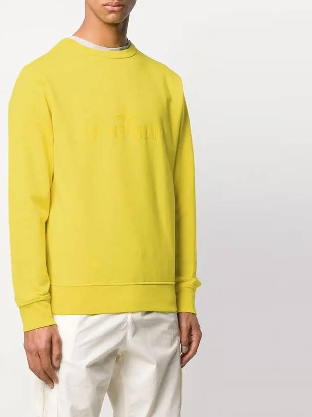 Men's Embossed Logo Reversible Sweatshirt Yellow - STONE ISLAND - BALAAN 3