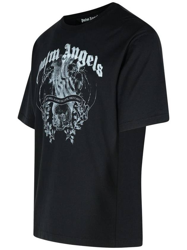 Statement Pencil Short Sleeve T-Shirt Black - PALM ANGELS - BALAAN 3