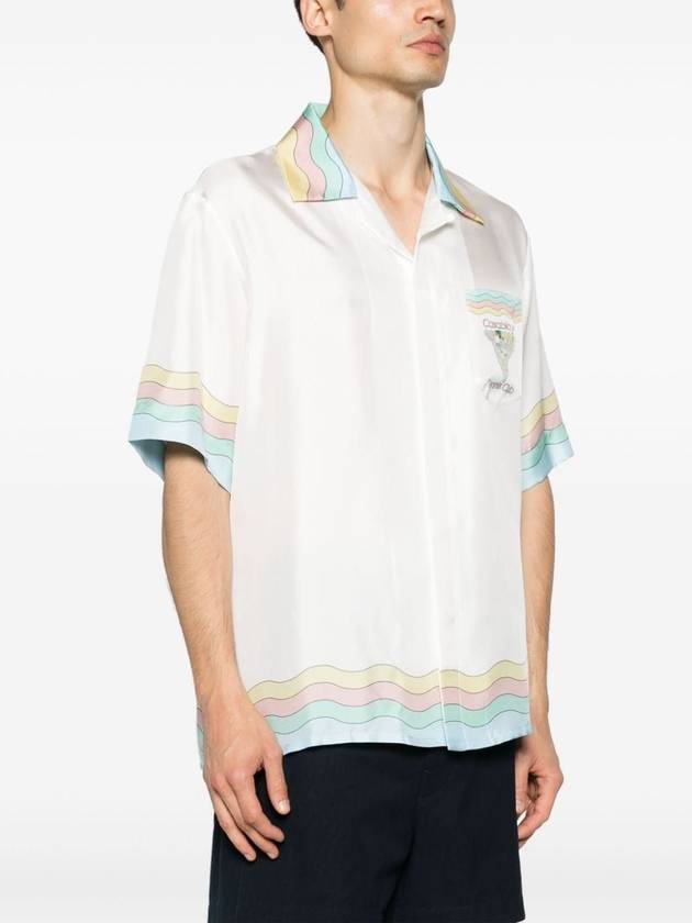 CASABLANCA CUBAN COLLAR SHORT SLEEVE SHIRT - CASABLANCA - BALAAN 3