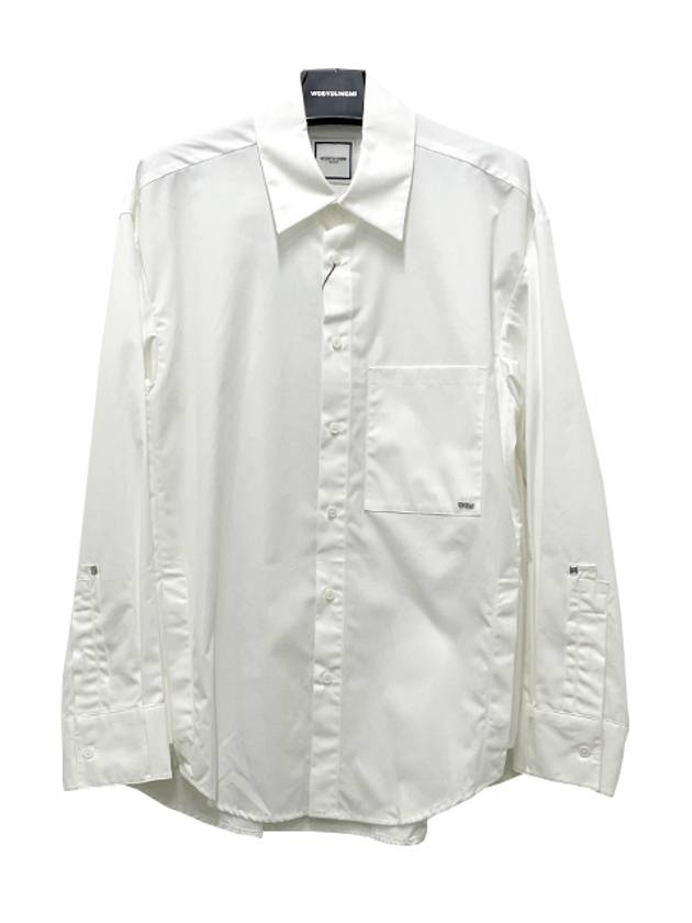 Cotton Back Logo Long Sleeve Shirt White - WOOYOUNGMI - BALAAN 3