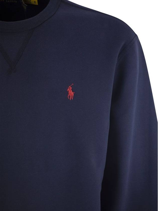 Embroidered Logo Pony Crew Neck Sweatshirt Navy - POLO RALPH LAUREN - BALAAN 5