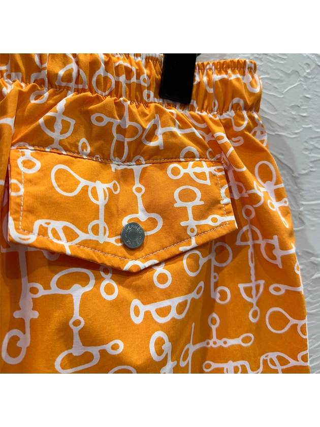 Men s Metallic Swimsuit Ghibre Swim Pants Orange Color - HERMES - BALAAN 4