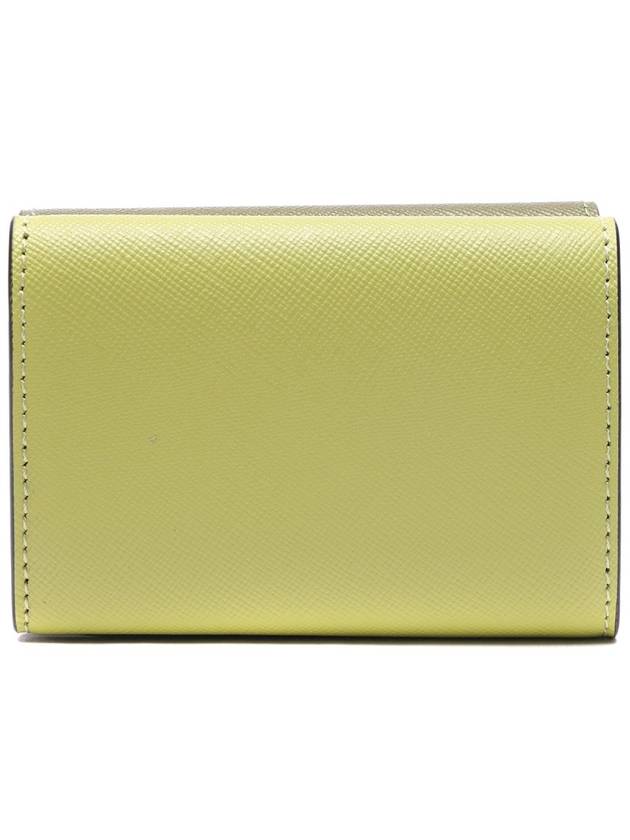 Saffiano Color Block Tri-Fold Half Wallet Green - MARNI - BALAAN 5