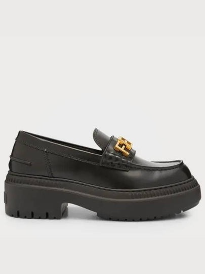 Graphy Logo Leather Loafers Black - FENDI - BALAAN 2